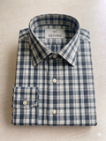 Bluish grey - checkered cotton shirt