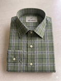 Green - checkered cotton shirt