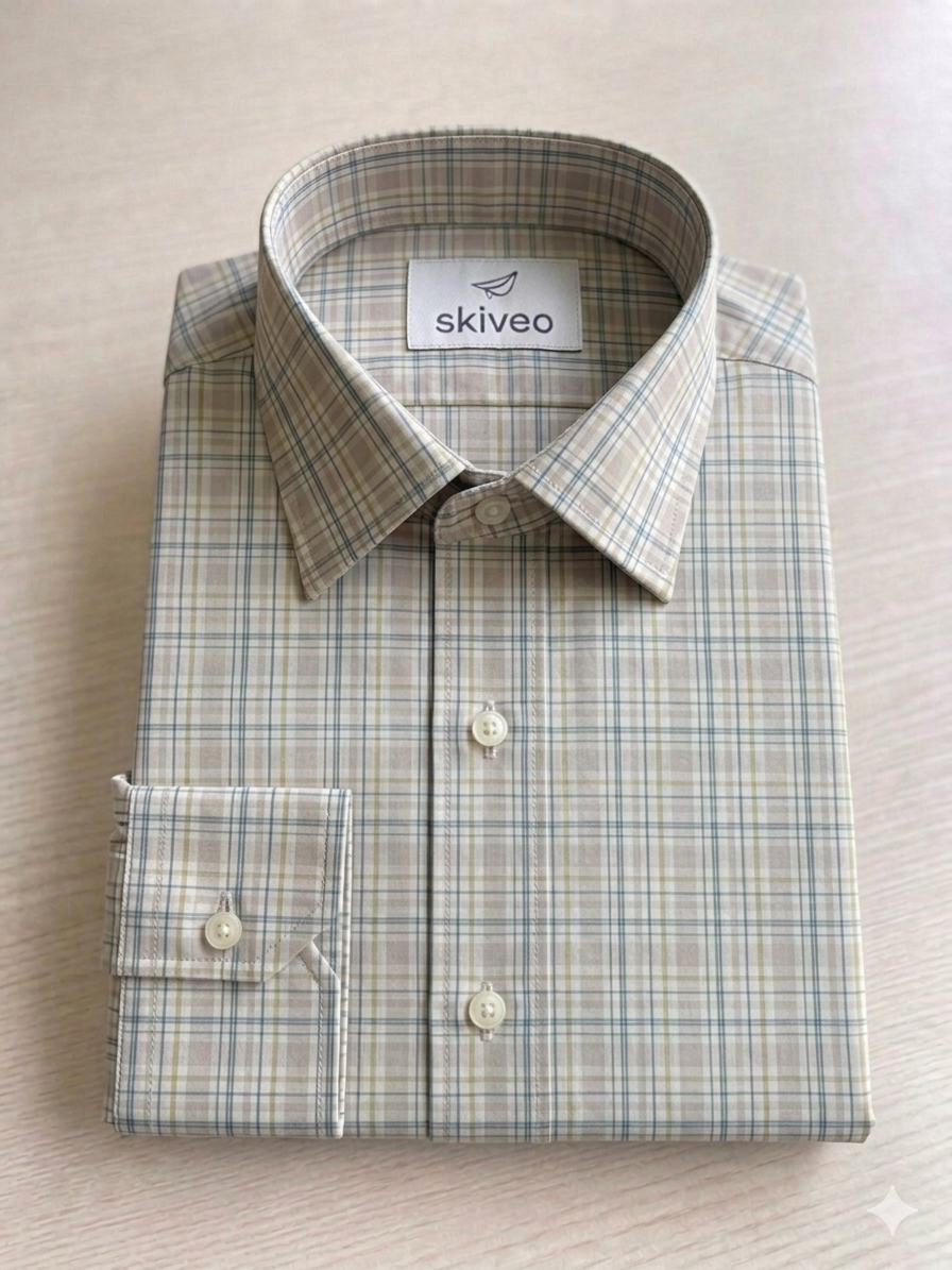 Lavender - checkered cotton shirt