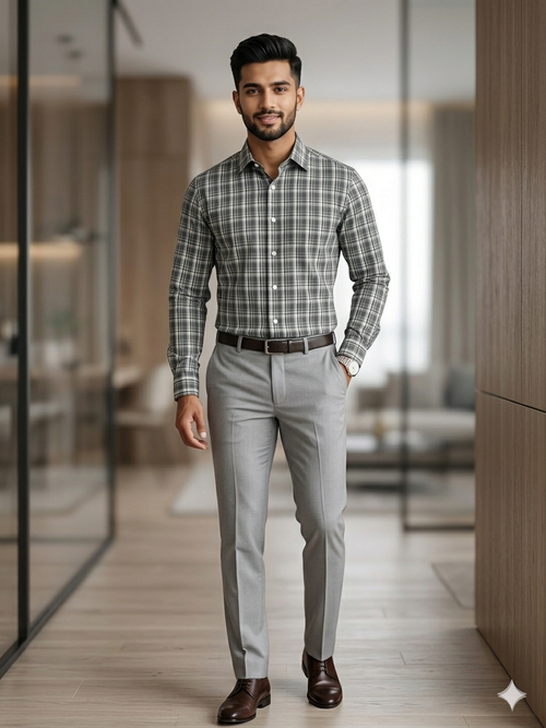 Checkered cotton shirt