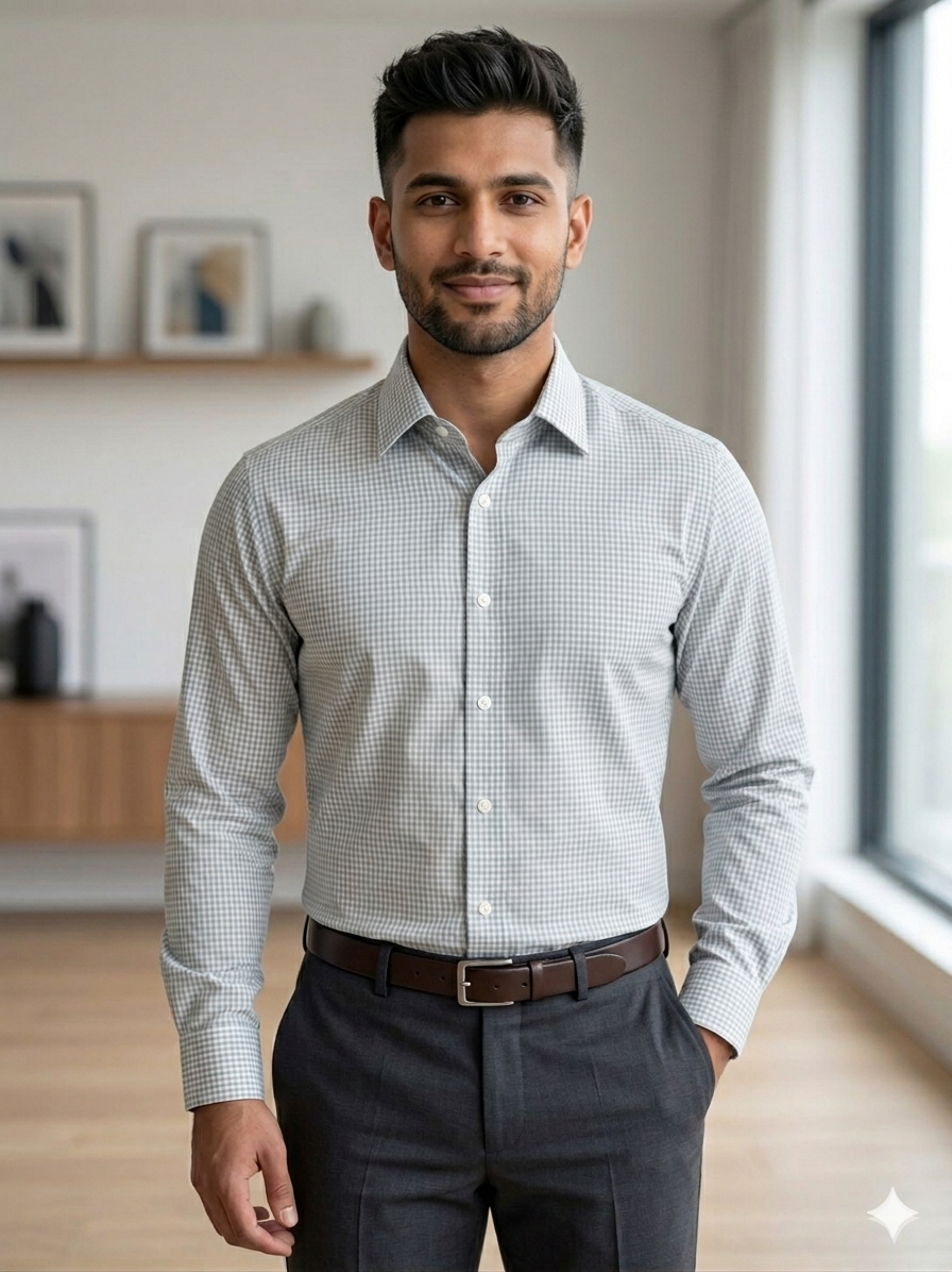 Pista - checkered cotton shirt