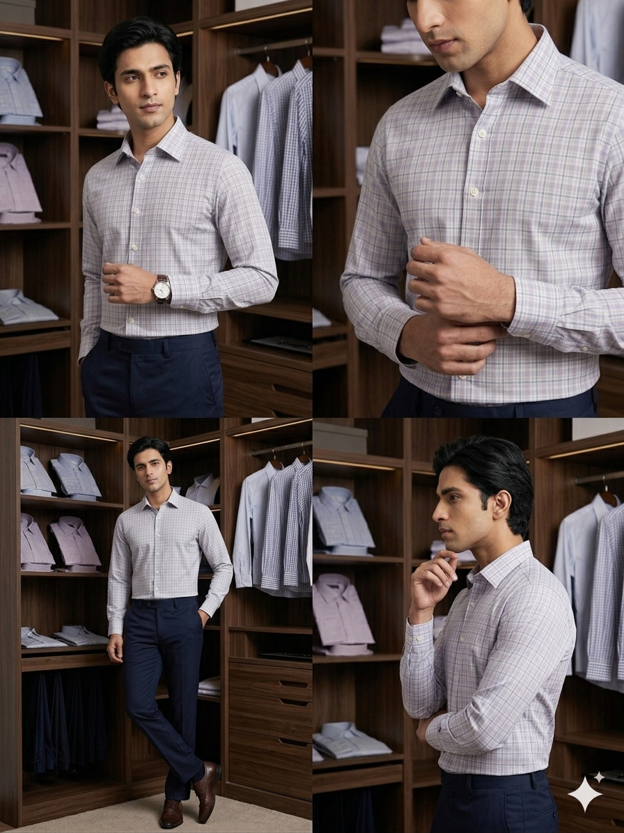 Move - checkered cotton shirt