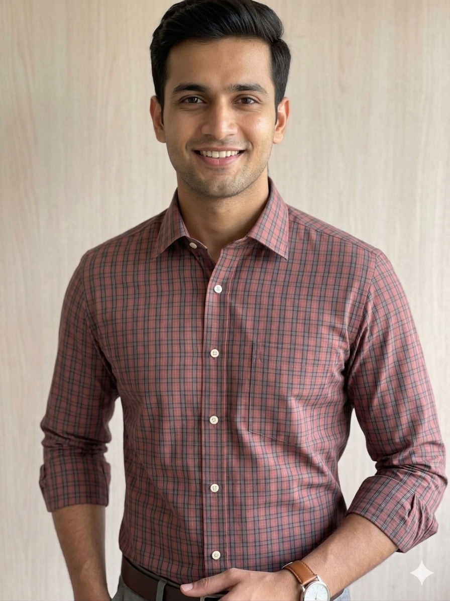 Red - checkered cotton shirt