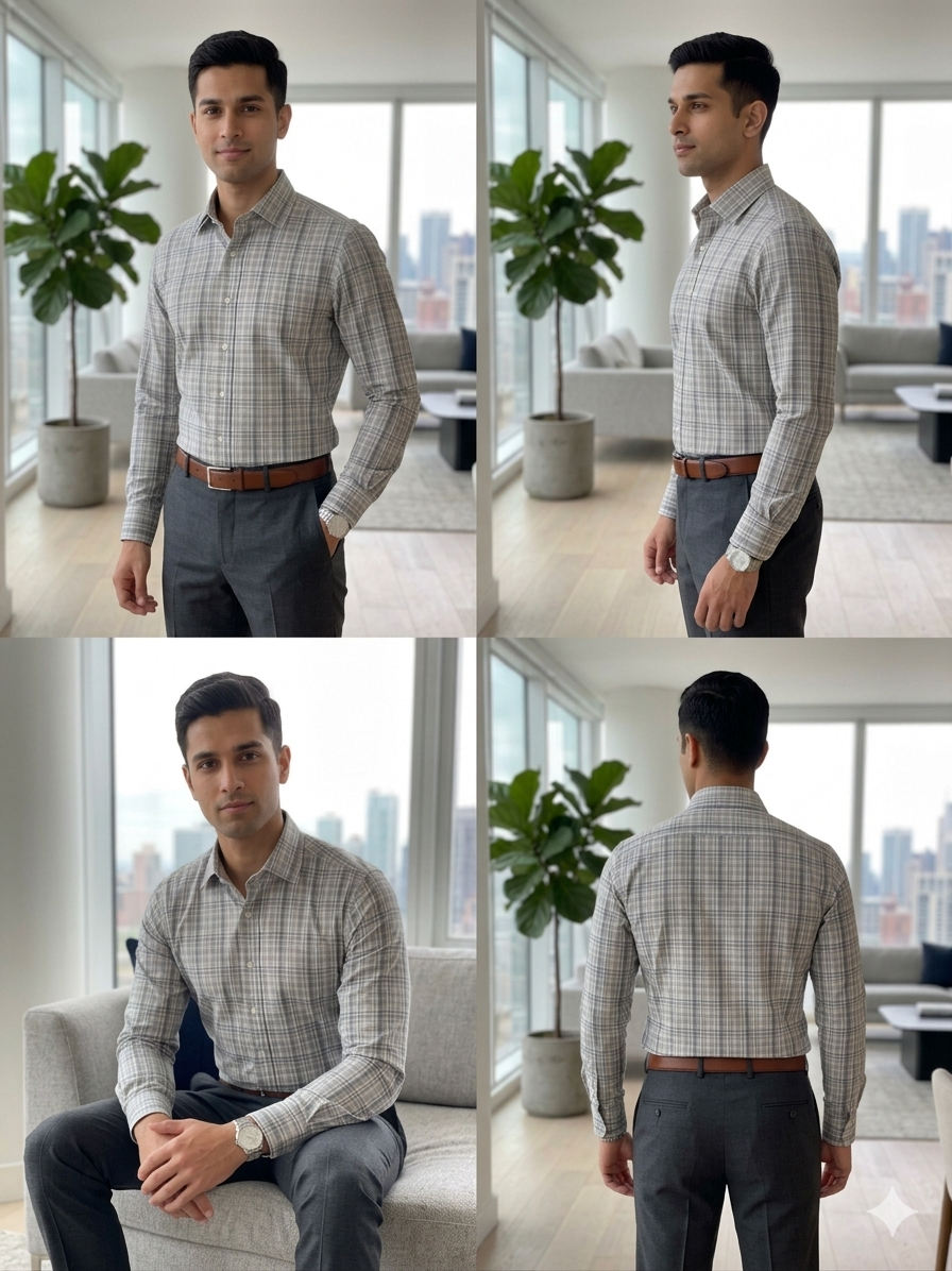 Sky check shirt