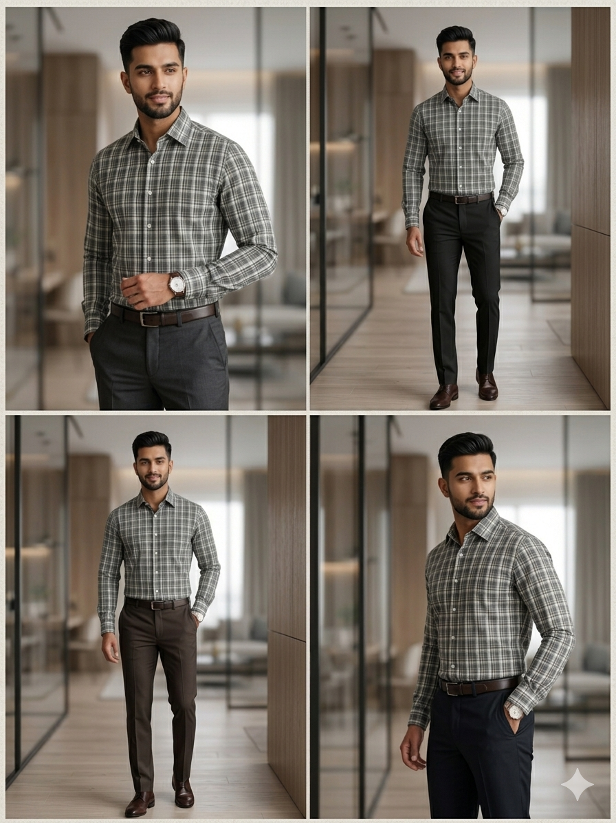 Checkered cotton shirt