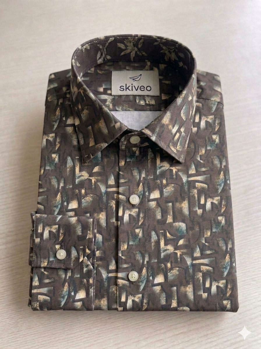 Printed satin shirting
