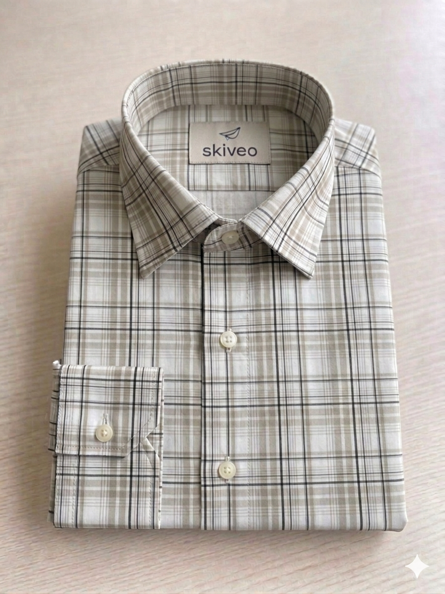 Skin - checkered cotton shirt