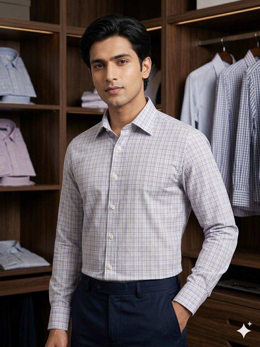 Move - checkered cotton shirt
