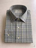 Grey - checkered cotton shirt