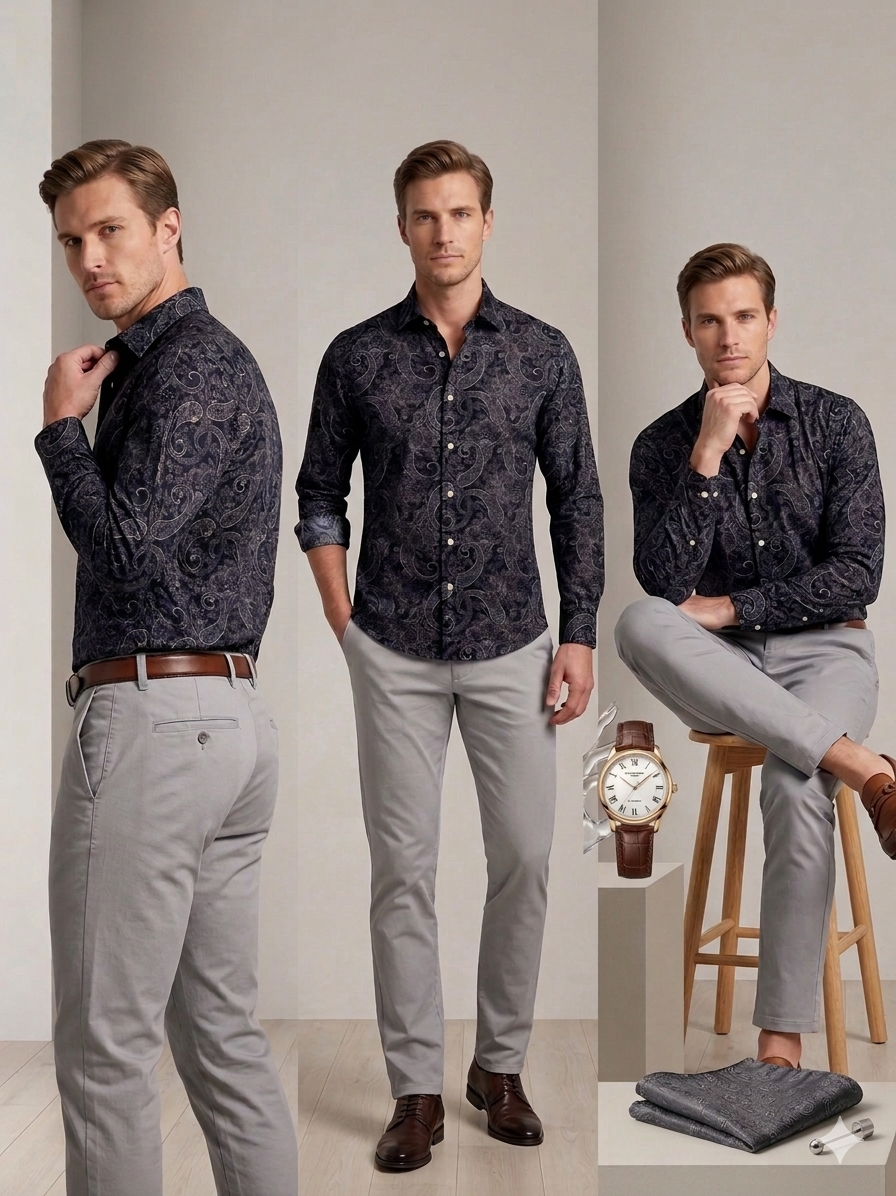 Printed black shirt