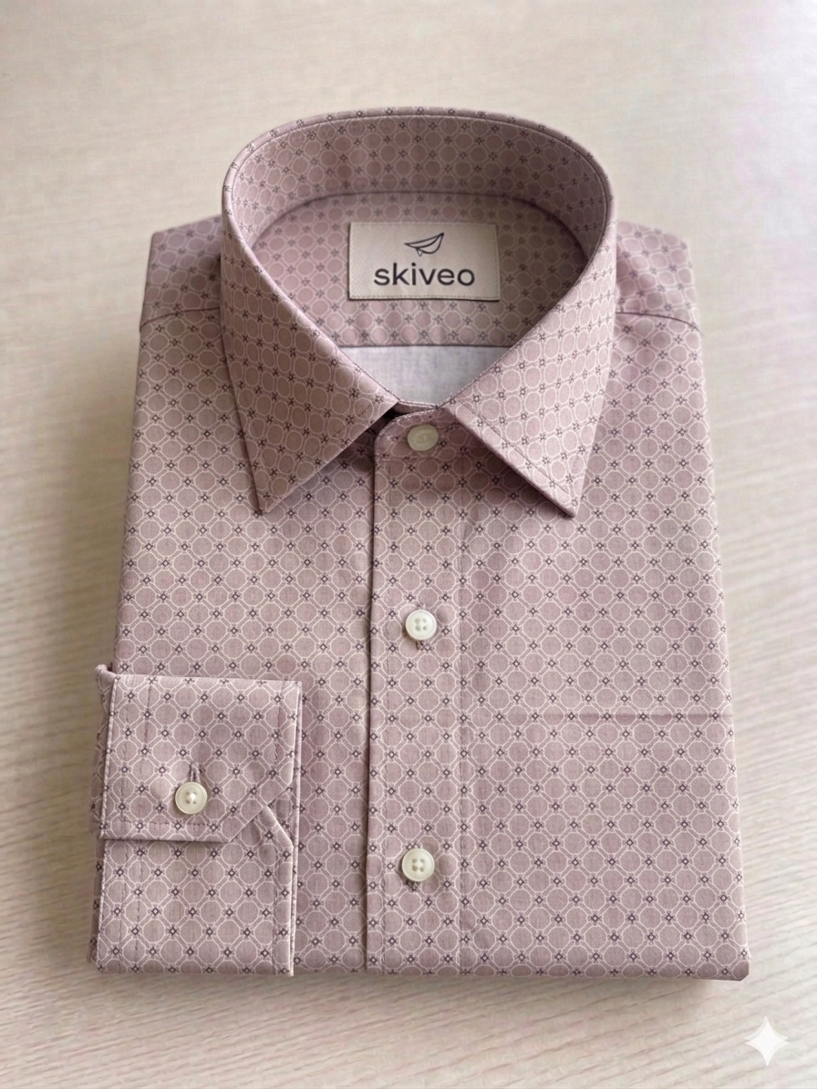 Pink - printed giza cotton shirt