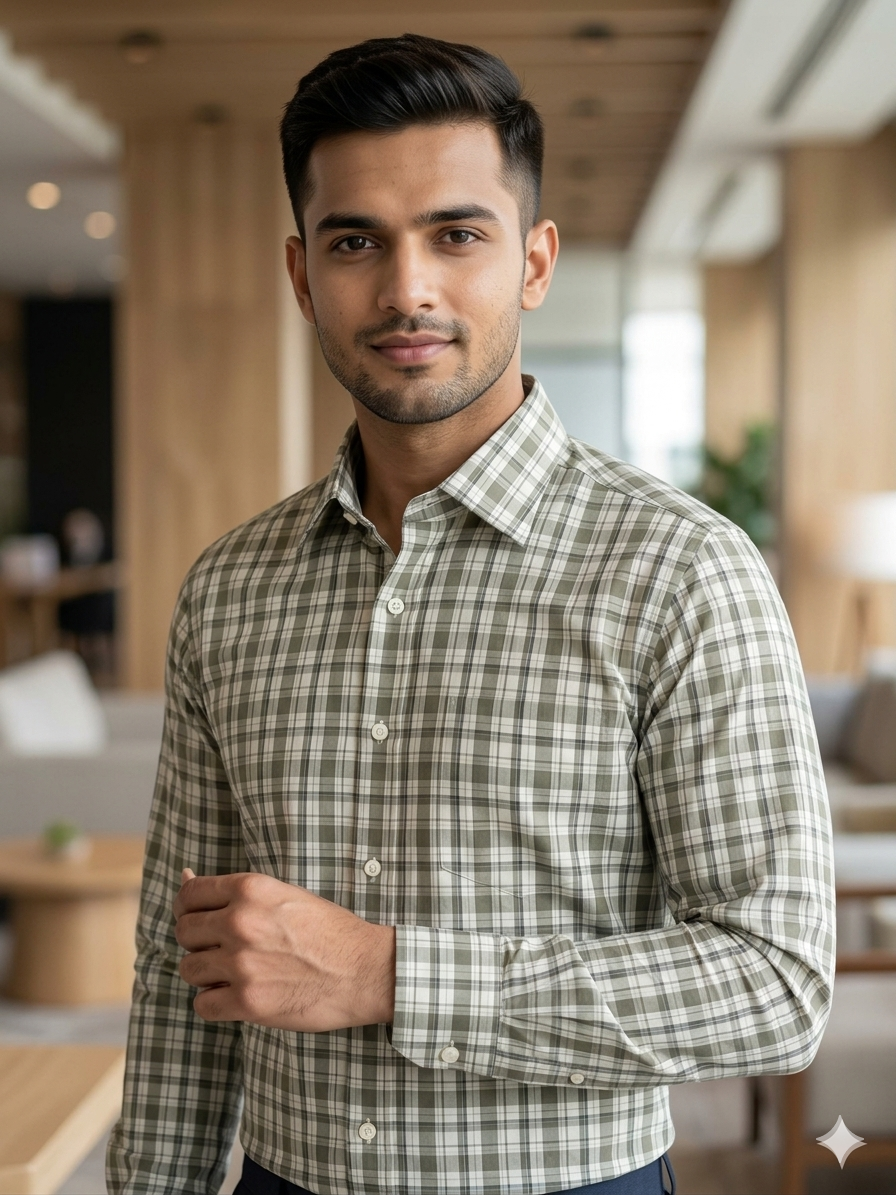 Skin - checkered cotton shirt