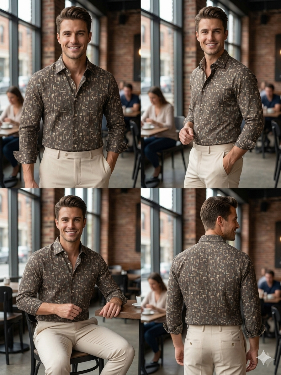 Printed satin shirting