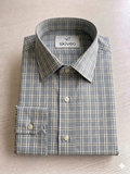 Greyish blue - checkered cotton shirt