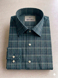 Green - checkered cotton shirt