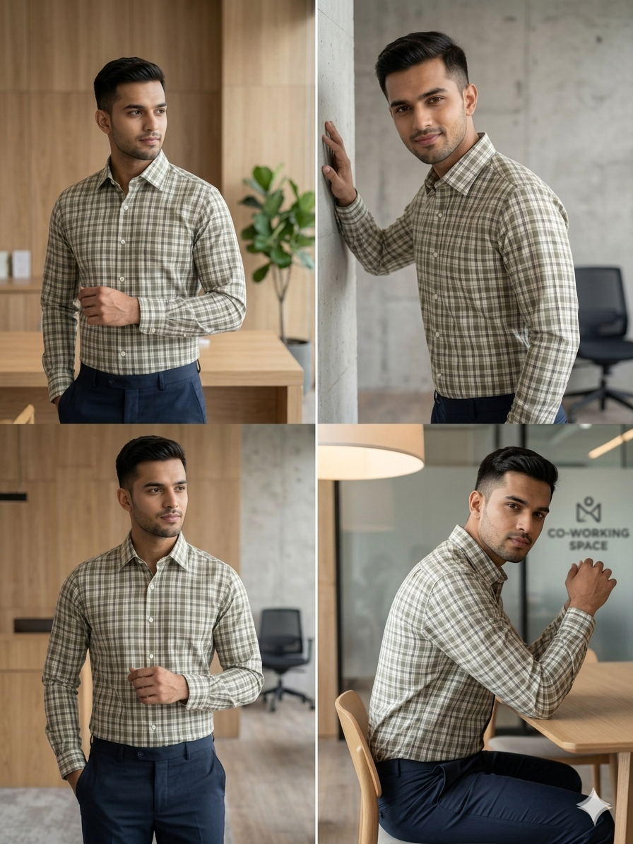 Skin - checkered cotton shirt