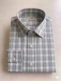 Grey - checkered cotton shirt