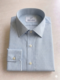 Sky blue - checkered cotton shirt