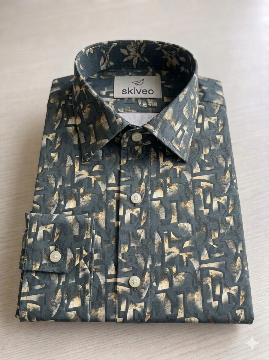 Printed satin shirting