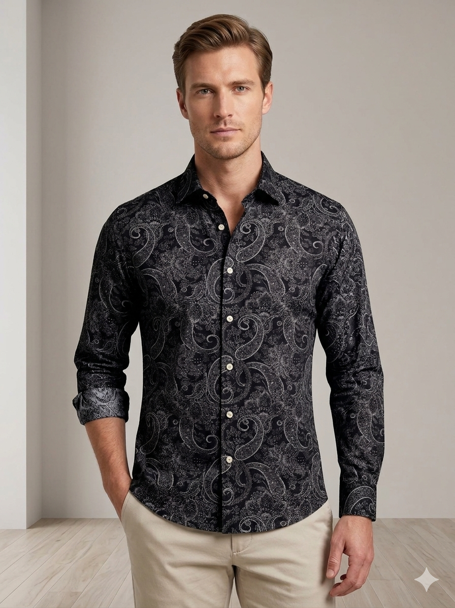 Printed black shirt