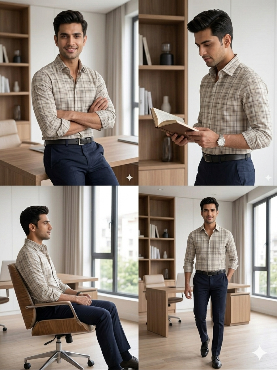 Skin - checkered cotton shirt