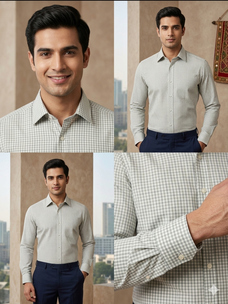 Checkered cotton shirt