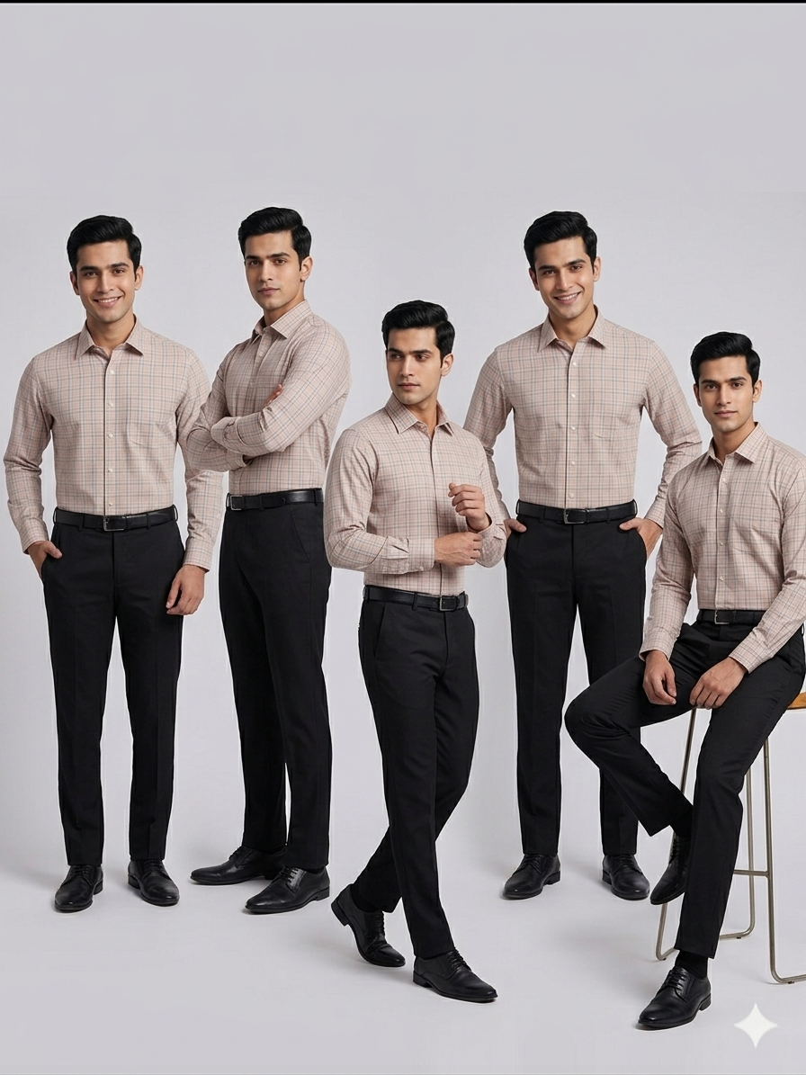Lavender - checkered cotton shirt