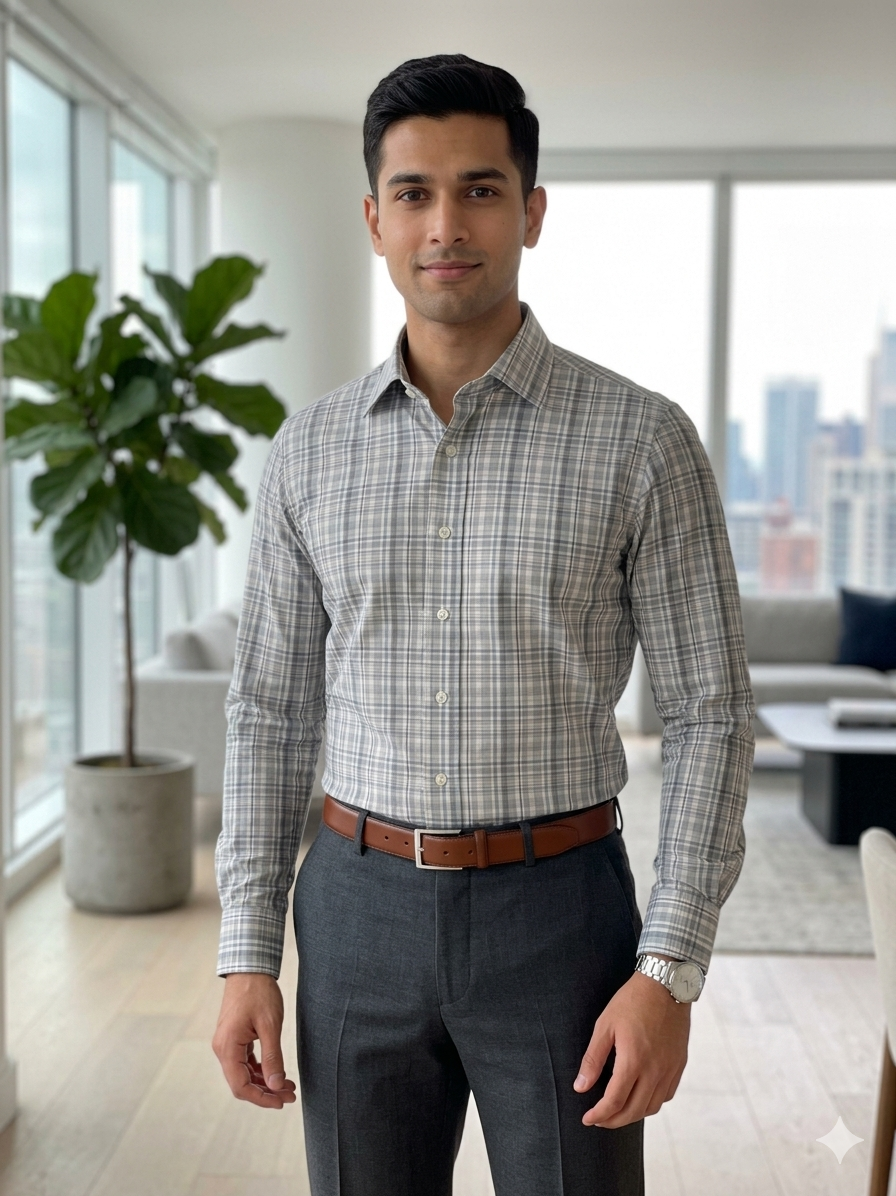 Sky check shirt