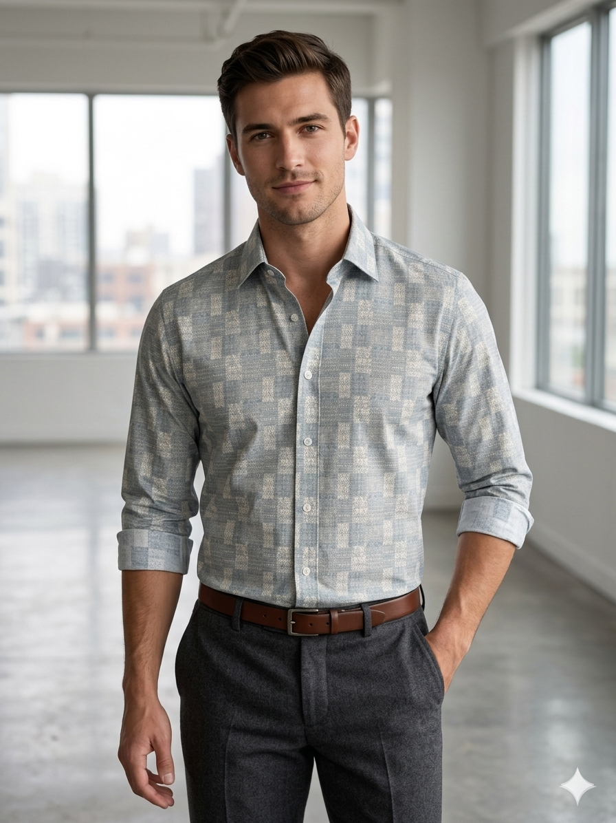 Printed shirt eygptian giza cotton