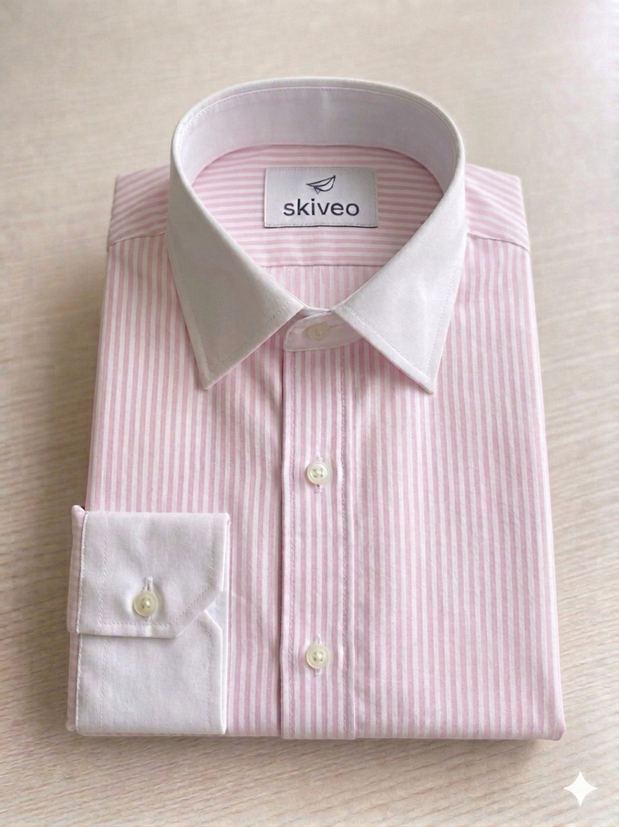 Pink stripes cotton shirt